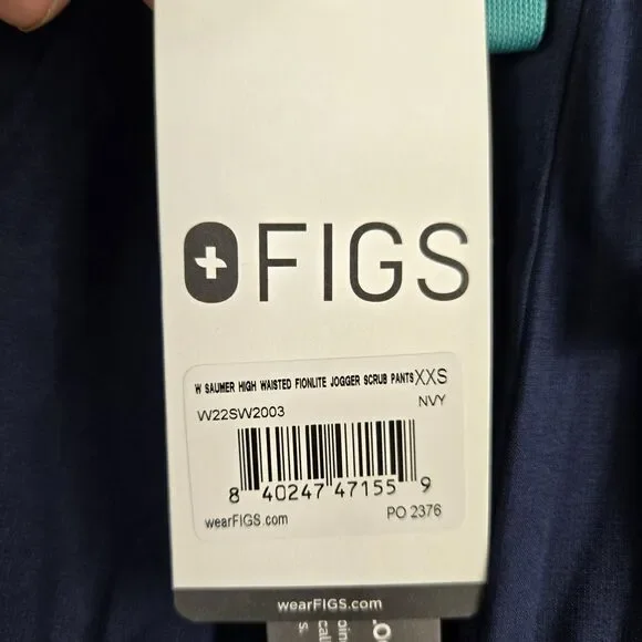 Figs XXS Saumer High Waisted Fionlite Jogger Scrub Pants Blue 840247471559 NWT - Picture 3 of 9